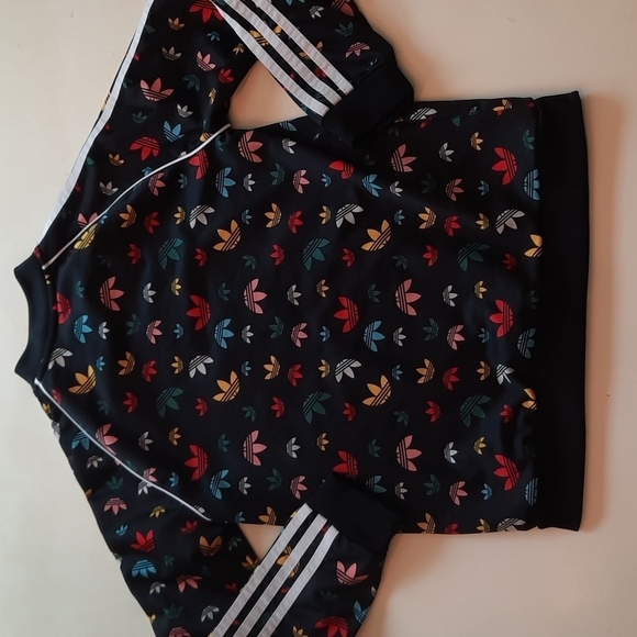 Adidas logo black track zip up jacket - Picture 2 of 7